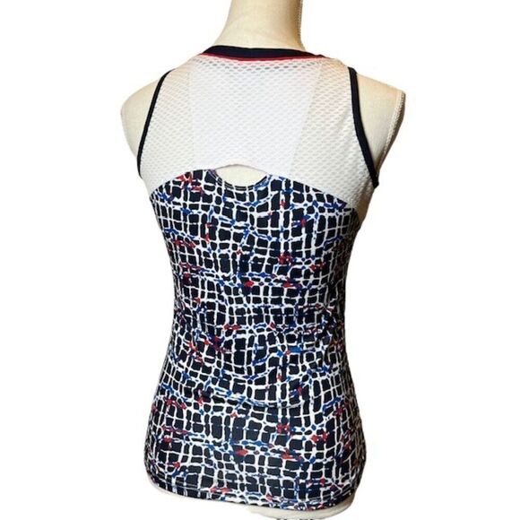 Bolle Women's Athletic Tank Open Mesh Back White Black Red Blue Size Small - Picture 3 of 10